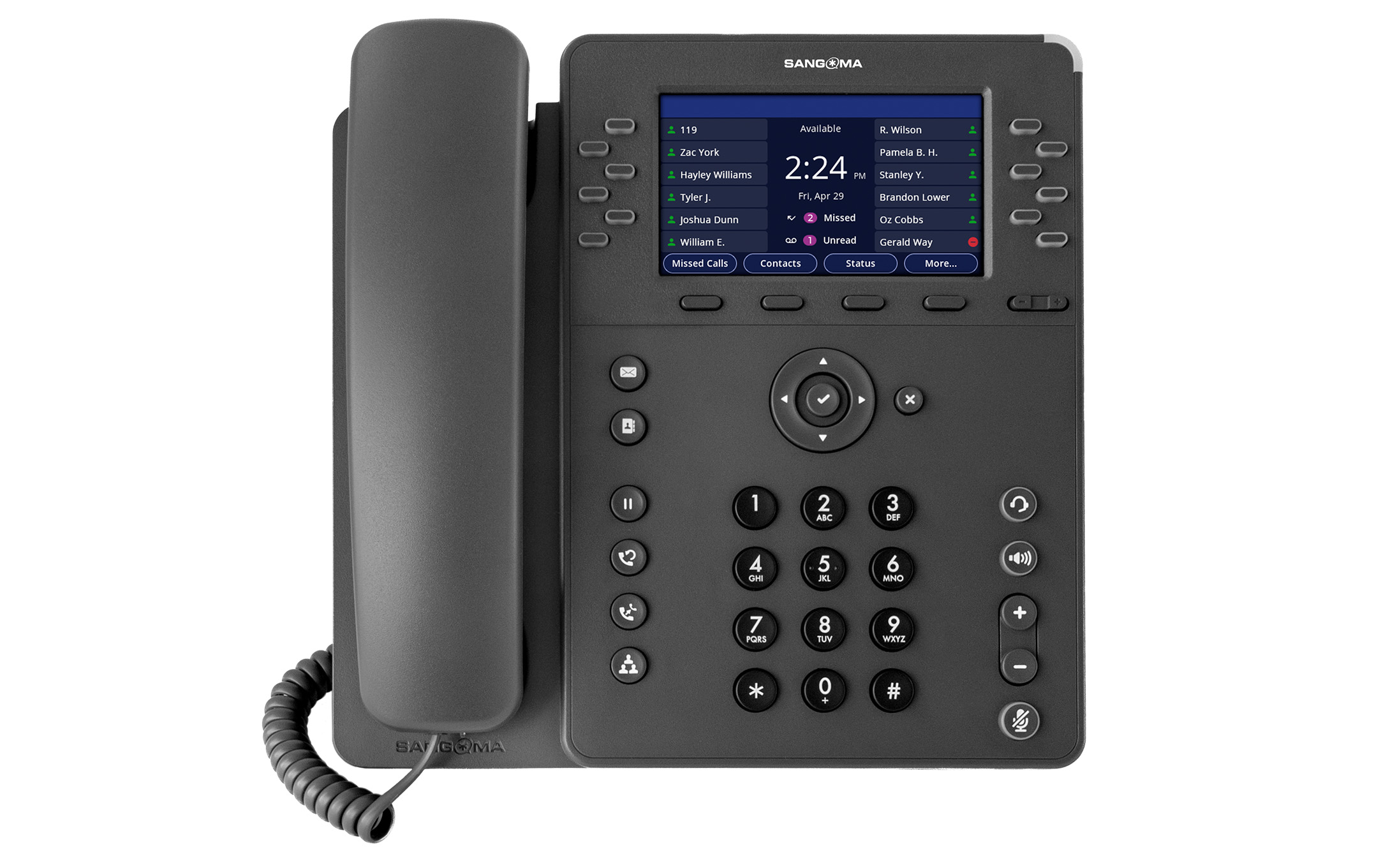 Sangoma P330 Phone, 12-Line, HD Voice, Gigabit Ethernet, 2 x USB, BT, WiFi, 4.3" IPS Color Display