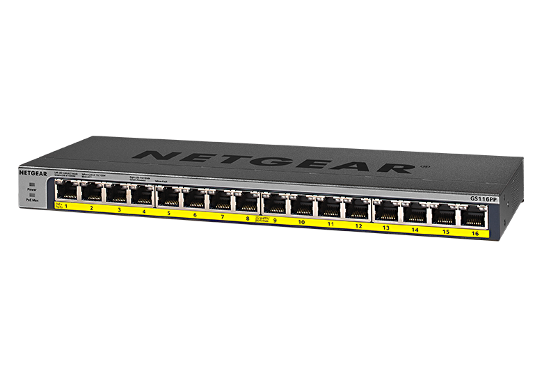 16-port Gigabit Ethernet Unmanaged High-Power FlexPoE PoE+ Switch with 16 PoE+ Ports (183W)
