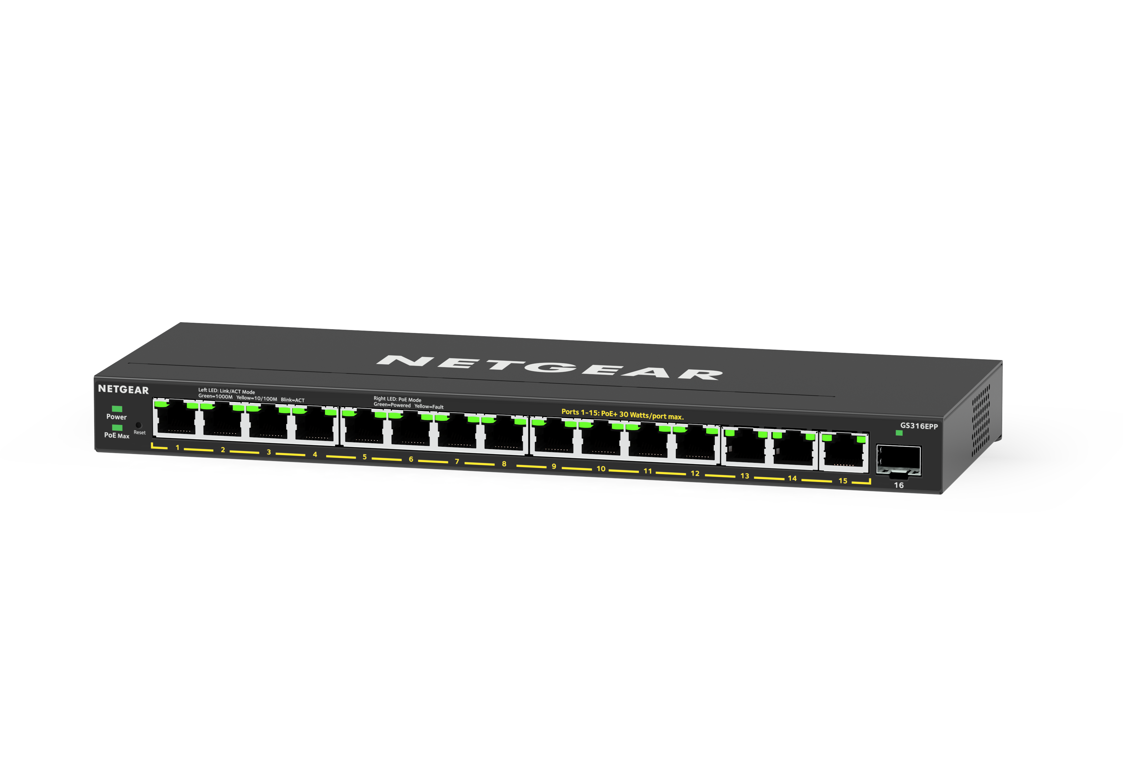 16-Port High-Power PoE+ Gigabit Ethernet Easy Smart Essentials Switch (231W) with 1 SFP Port
