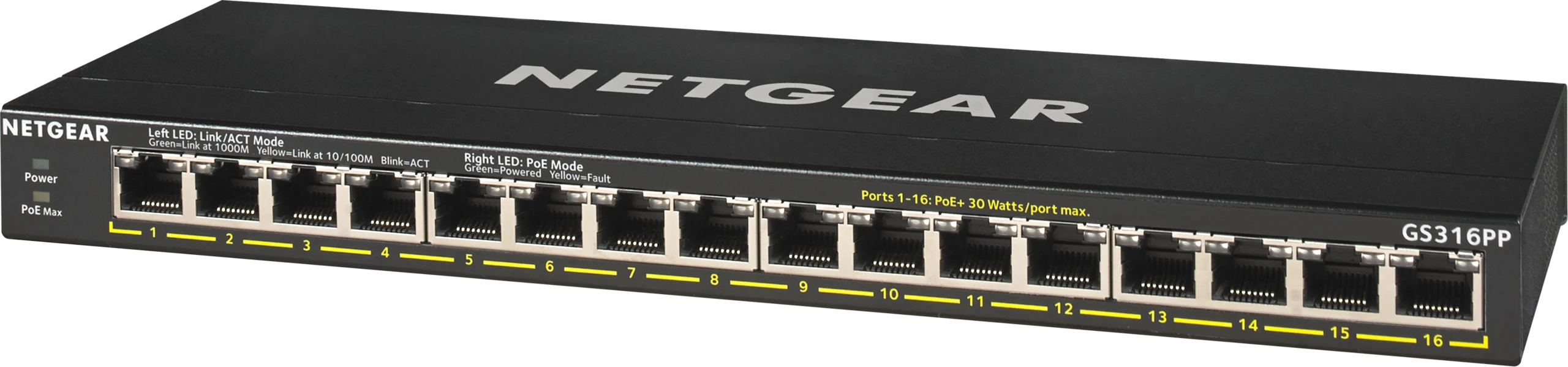 16-Port Gigabit Ethernet Unmanaged PoE+ Essentials Switch (115W)