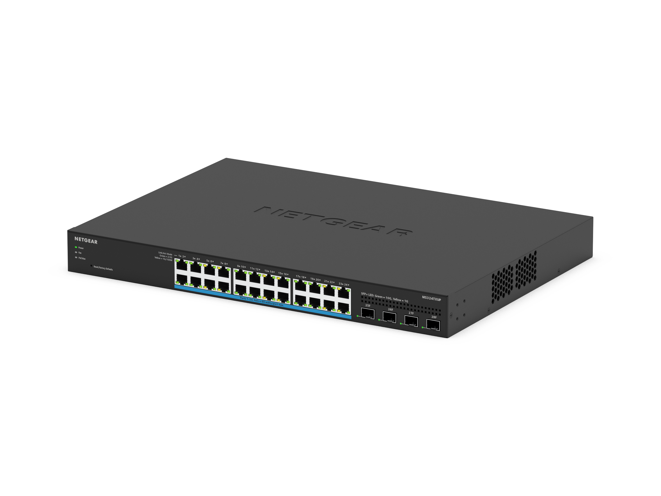 24-Port Multi-Gigabit (2.5G) Ethernet Ultra60 PoE++ Smart Switch with 4 SFP+ Ports